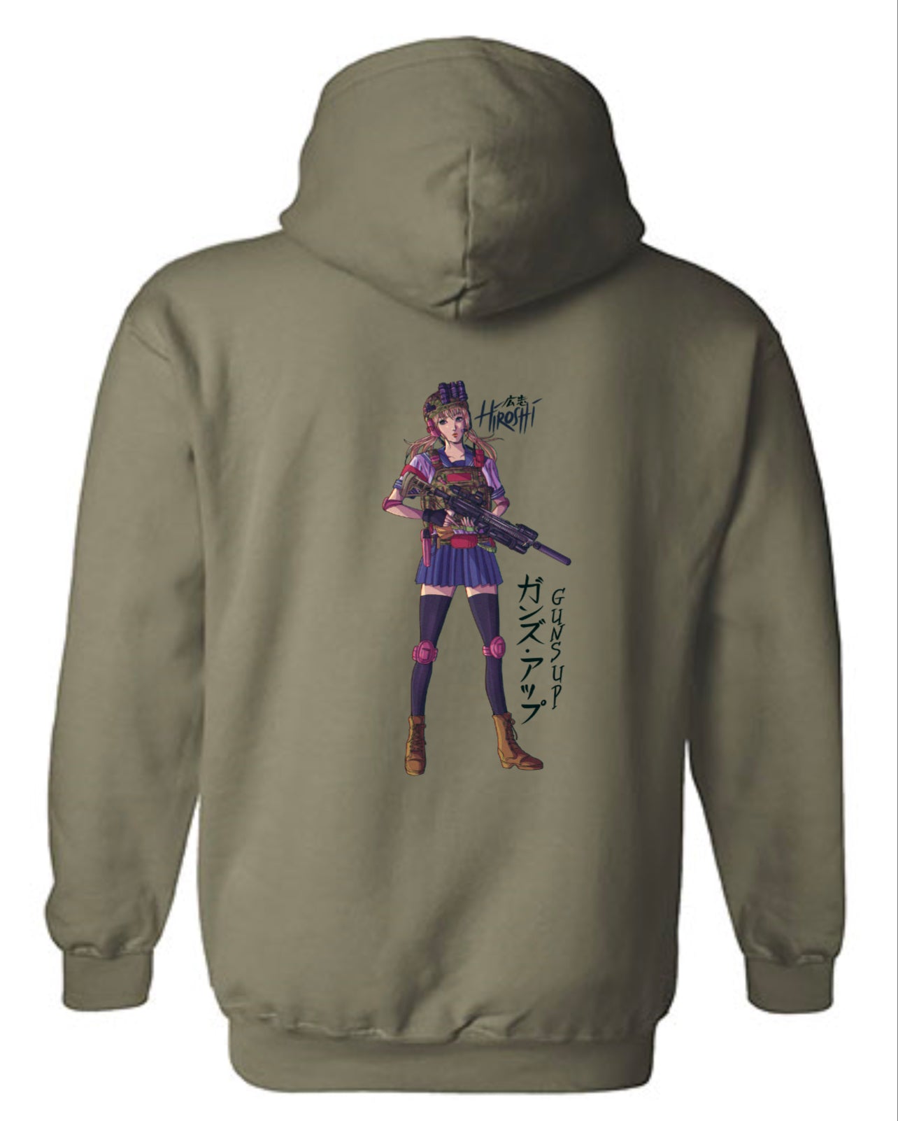 Anime Girl Guns Up Hoodie