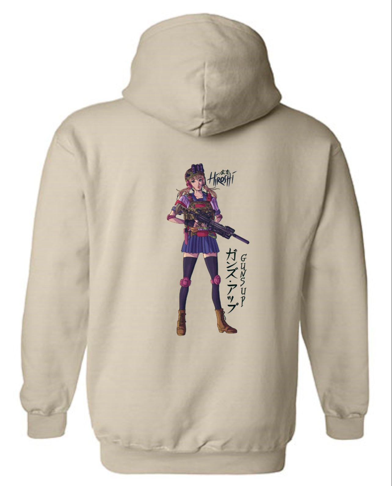 Anime Girl Guns Up Hoodie
